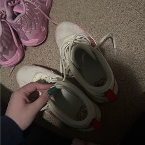 Kids White and Red Sneakers